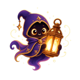 Lore mascot holding a lantern